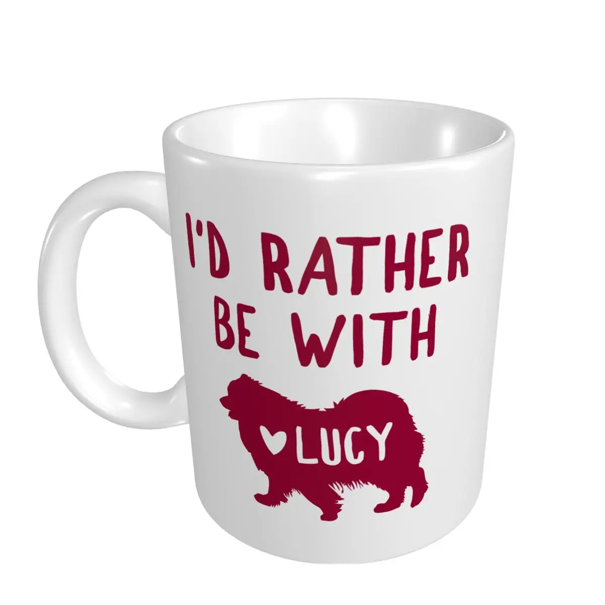 Mark Cup Mug LEVY PAW Personalized Lover I'd Rather Be With My Samoyed Coffee Mugs Tea Milk Water Cup Travel Mugs Office Home