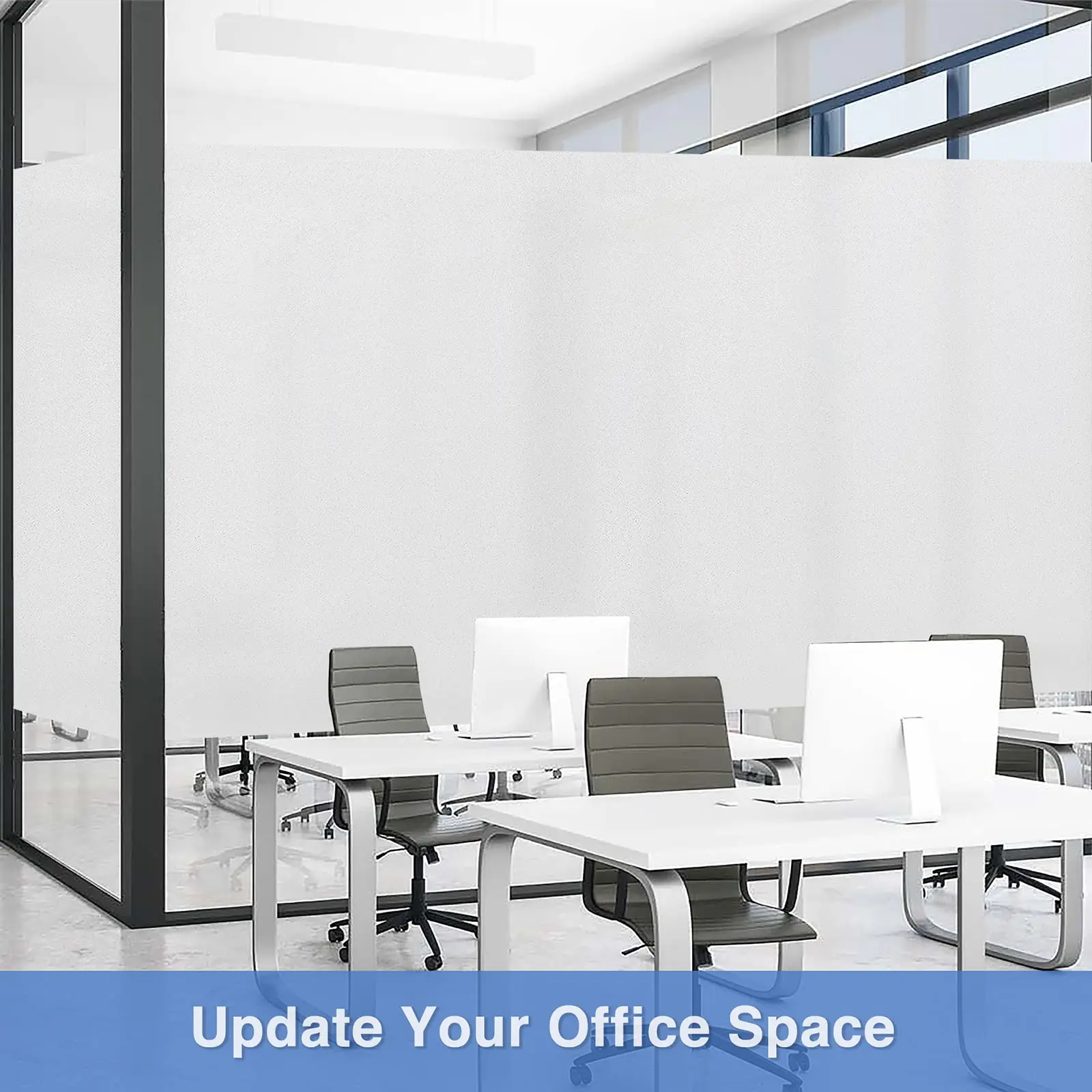 Frosted Privacy Window Film Static Cling Removable Decorative for Bathroom Office Glass Door