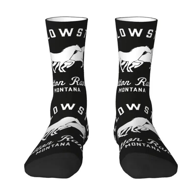 Dutton Ranch Yellowstone Mens Crew Socks Unisex Fun 3D Printing Dress Socks