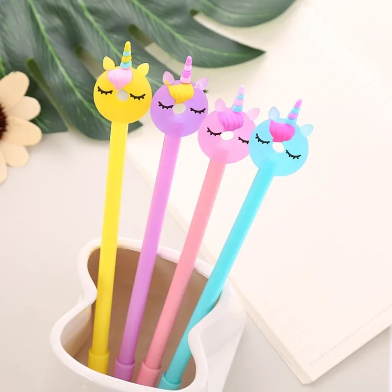 24Pcs creative donut neutral pen, cute student stationery cartoon office supplies signature pen