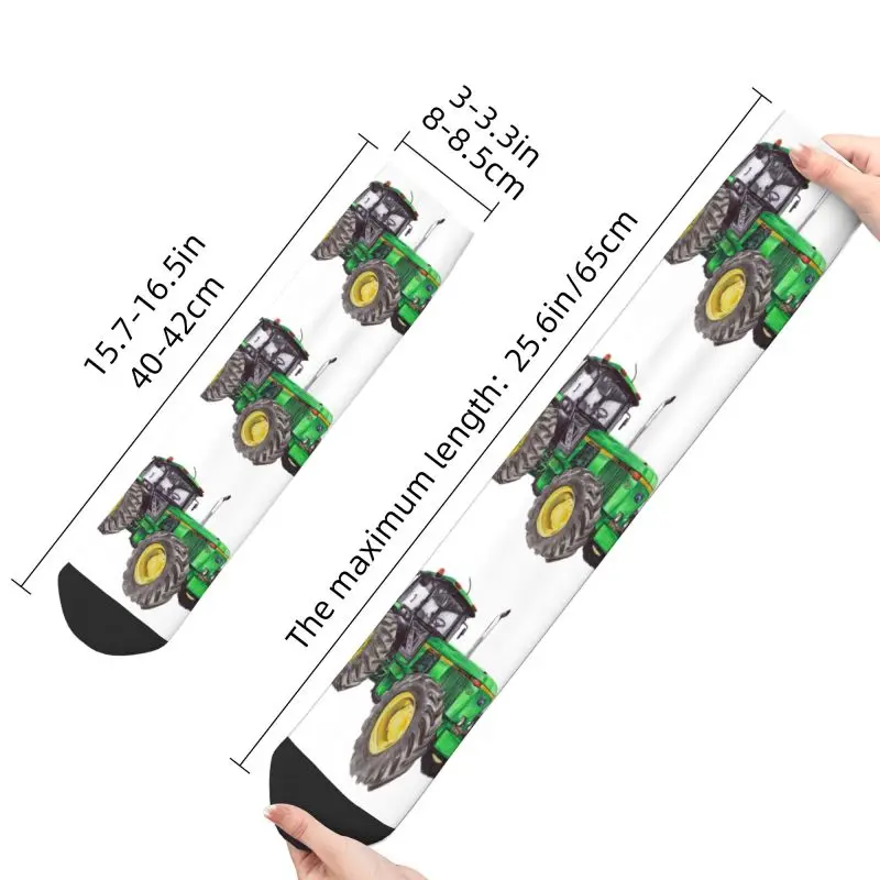 Calcetines de vestir de Tractor verde para hombre y mujer, cálidos, a la moda, novedad