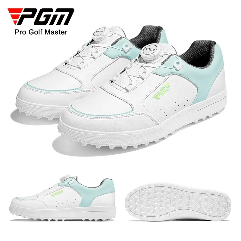 PGM Golf Women's Shoes Super Waterproof Anti slip Fixed Sole Spinning Buckle Lace Golf Sports Women's Shoes