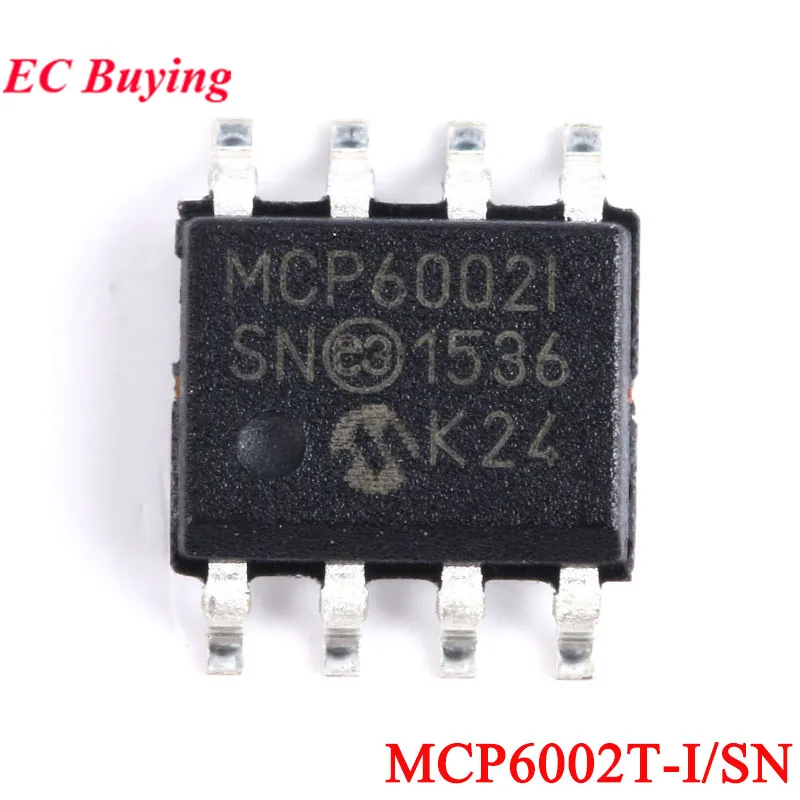 10Pcs/1pc MCP6002 MCP6002T-I/SN MCP6002I/SN SOIC-8 Dual Channel Operational Amplifier 1.8V 1MHz Chip IC