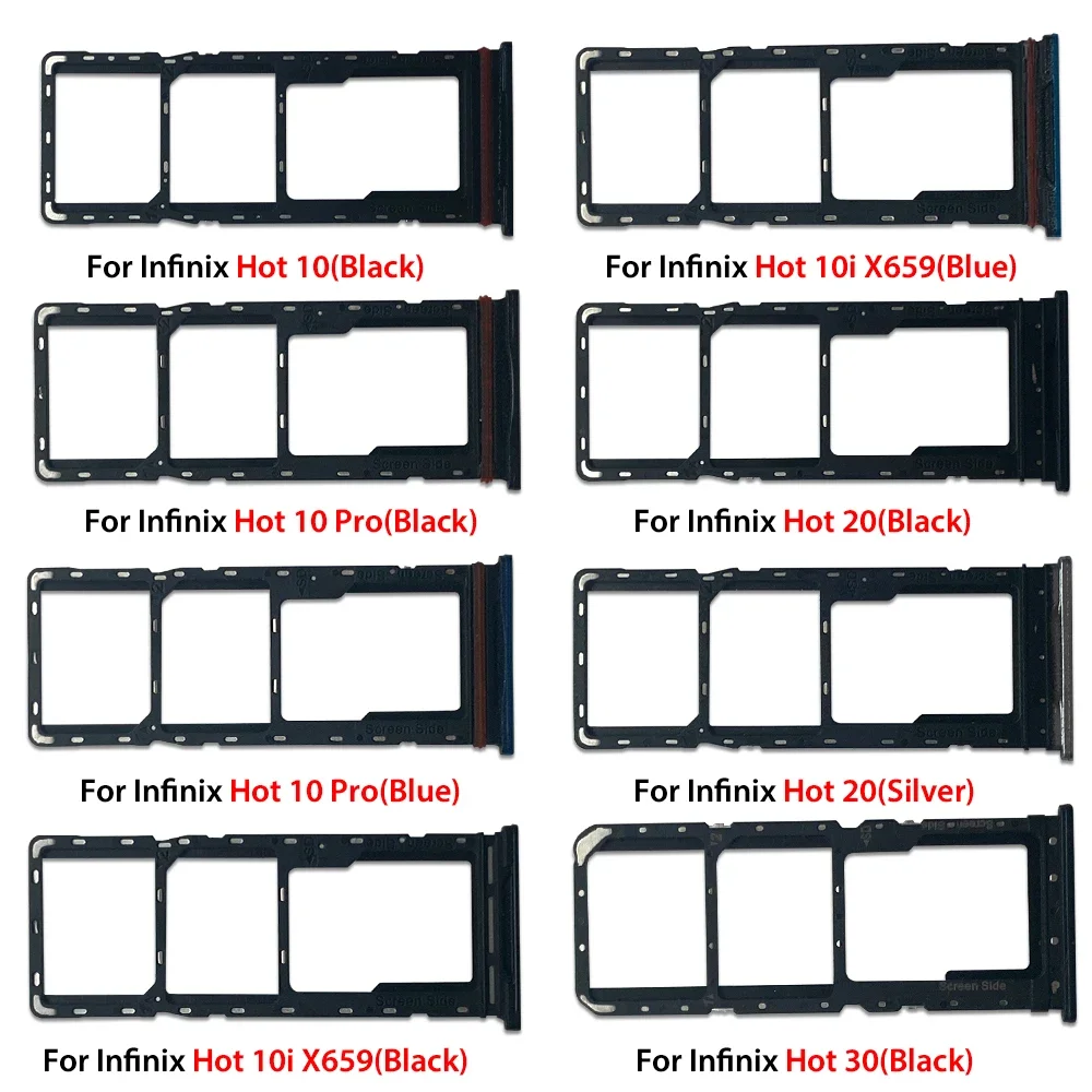 SIM Card Tray Slot Holder Adapter Accessories For infnix Hot 10/10 Pro/10i X659/20/20 Play/20i/30/30i/40/40 Pro/50 Pro Plus