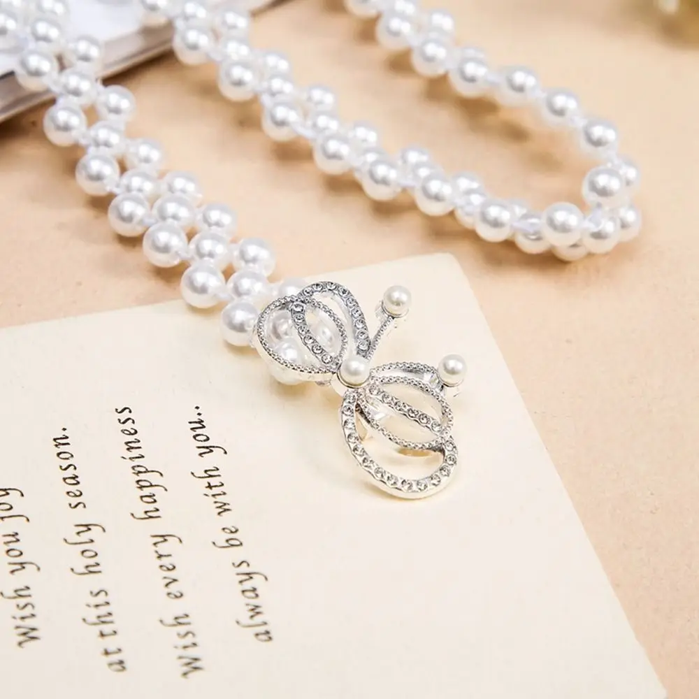 JOWomen-Ceinture élastique avec perle pour pull, ceinture décorative en diamant, rétro, vêtements élégants, fournitures