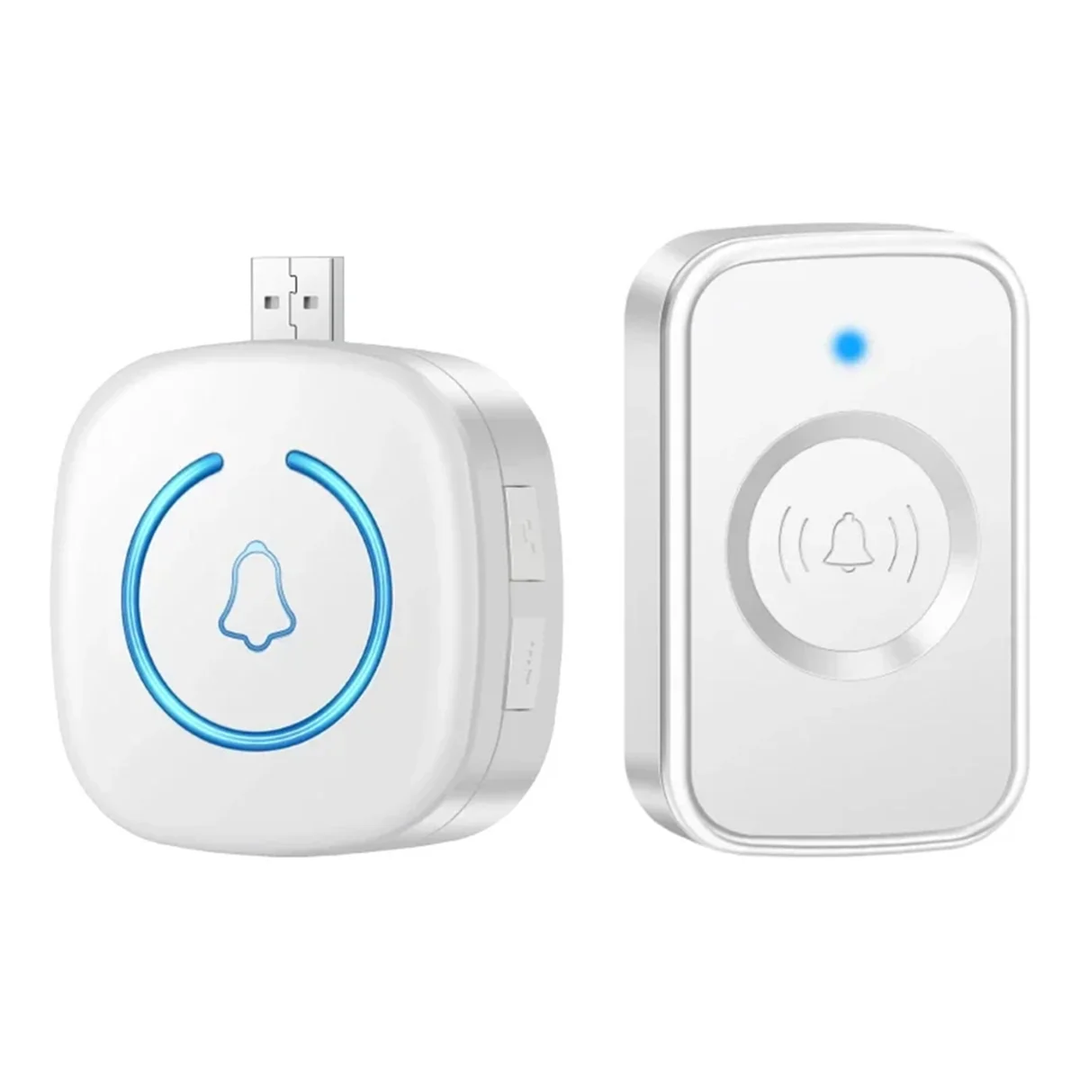 

A71P Smart Home USB Wireless Doorbell Waterproof 60 Ringtones 5Volume Adjustable 150Meters Long Distance Outdoor Door Chime,B
