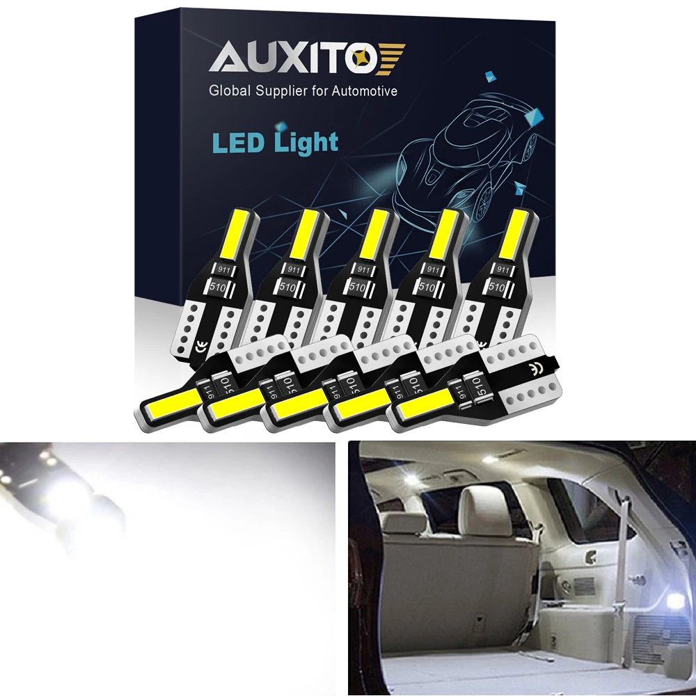 10x T10 W5W LED Bulb Car Interior Reading light For Ford Focus 2 3 Fiesta Fusion Ranger Kuga S Max Mondeo MK4 Mustang Escape MK2