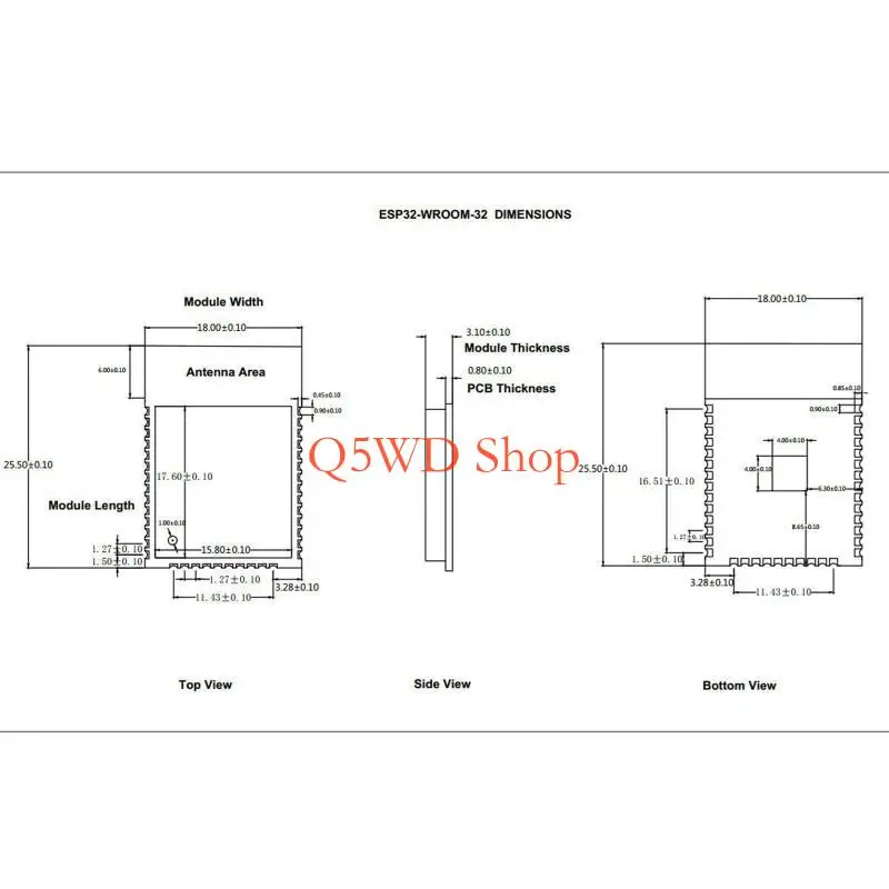 Q5WD WiFi Development Board Compact Size Bluetooth-compatible WiFi Low Power Module