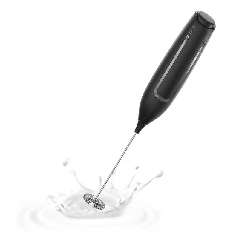 AT21-Milk Frother Handheld Battery, Electric Foam Maker Frother Wand, Drink Mixer With Stainless Steel Whisk For Coffee