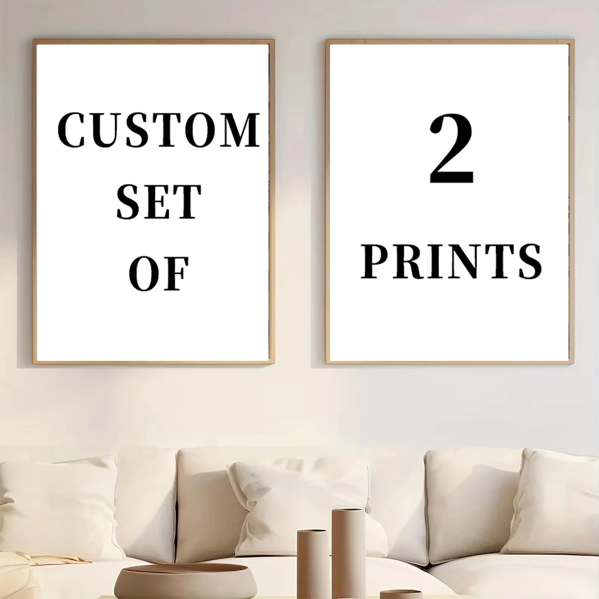 2pcs/set Custom Canvas Printing Personalized Photo Suitable for Family Life Pets Scenery Couple Weddings Home Decor Poster Gifts