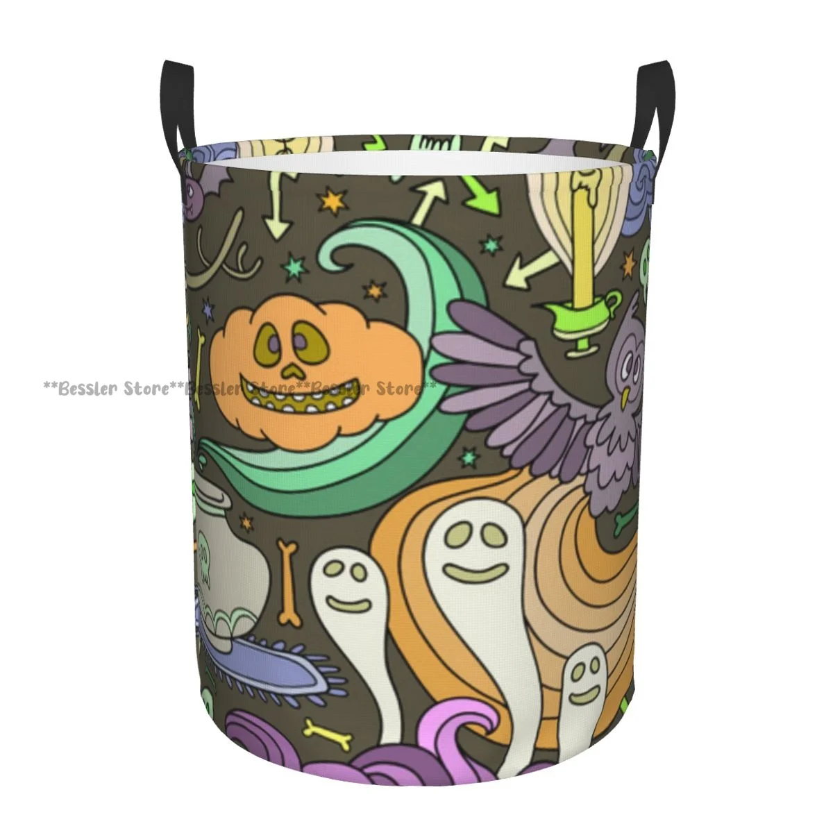 Laundry Basket Pumpkins Ghosts Spiders Dirty Clothes Storage Bucket Wardrobe Clothing Organizer Hamper