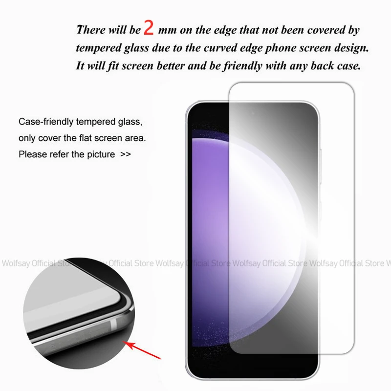 2/4PCS Screen Protector For Samsung Galaxy S24 FE Tempered Glass Samsung Galaxy S24 FE Full Glue Cover Glass For Galaxy S24 FE