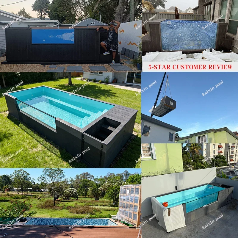 Newly Upgraded Luxury Custom Residential Home Timber Shipping Container Pool 20ft Above Ground Prefabricated Spa Plug Pool