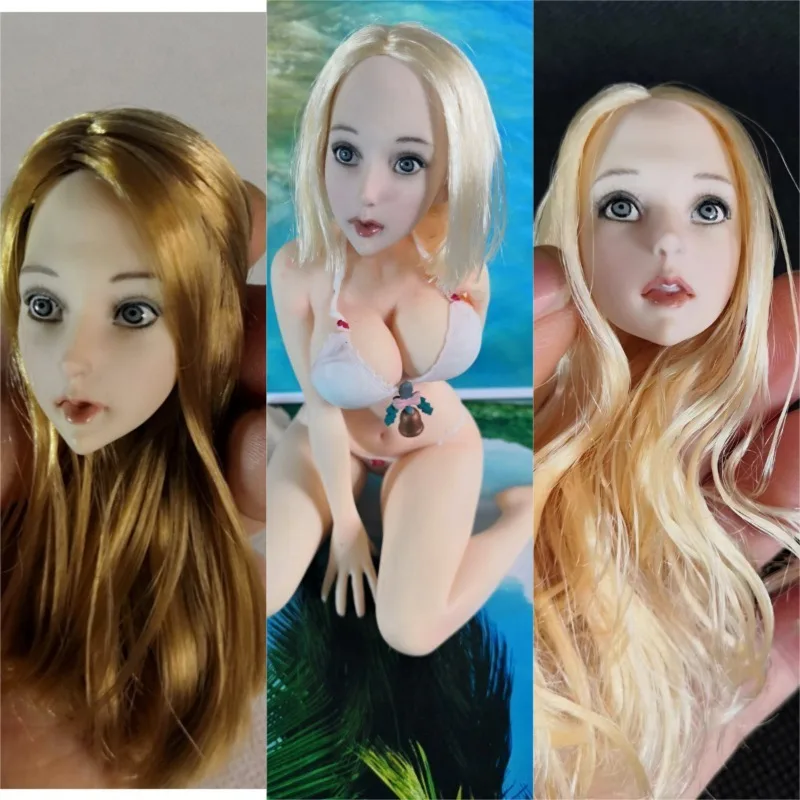 

1/6 масштаб аниме красота маленькая Лолита голова резьба большие глаза выражение кукла голова скульптура модель для 12 "фигурки тела