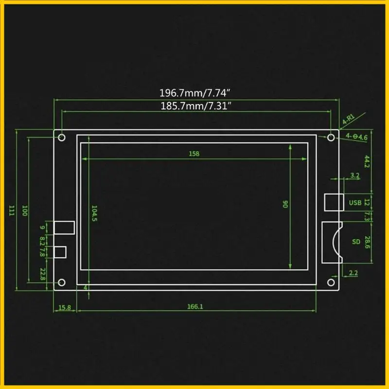 Módulo pantalla LCD 7 pulgadas Módulo TFT TFT Panel táctil Control inalámbrico para accesorios piezas impresora