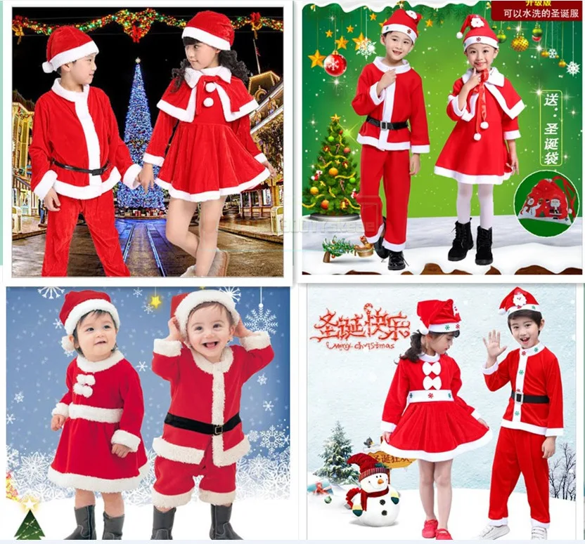 

Christmas Season Costume for Toddler Boy and Girls Santa Claus Cosplay Clothing Children Xmas Warm Suit Old Man St Nicholas Look
