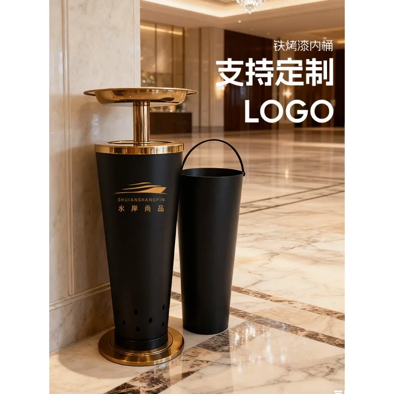 Ash bin Hotel trash can Commercial lobby Vertical stainless steel ashtray KTV hall corridor Special high-grade