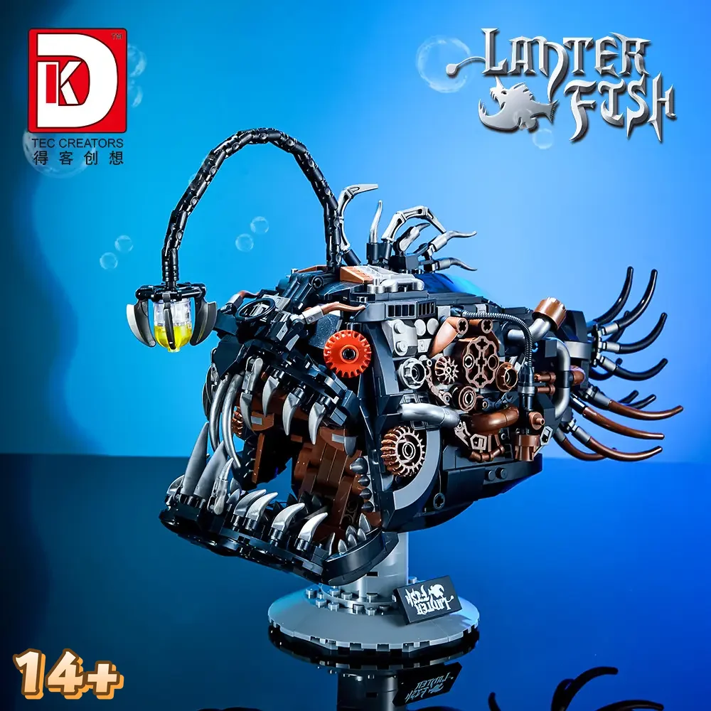 

2026 Popular 1008pcs Dynamic Mechanical lantern Fish Robot Mecha Model DK7042 Building Block Educational Toy For Birthday Gifts