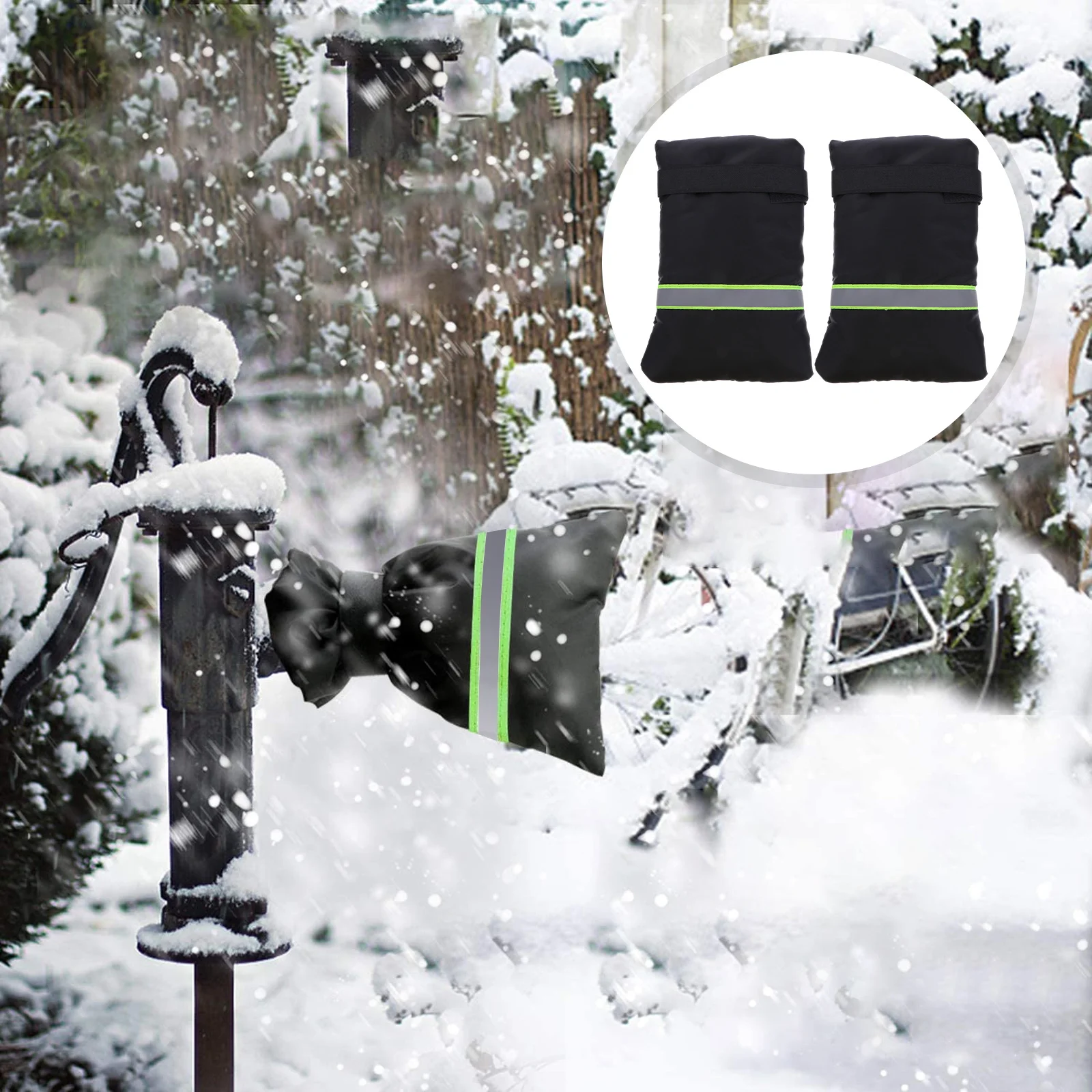 

2pcs Faucet Insulation Cover Oxford Cloth Outdoor Tap Protector Anti-Frost Water Tap Cover For Winter Cold Snowy Days Reusable