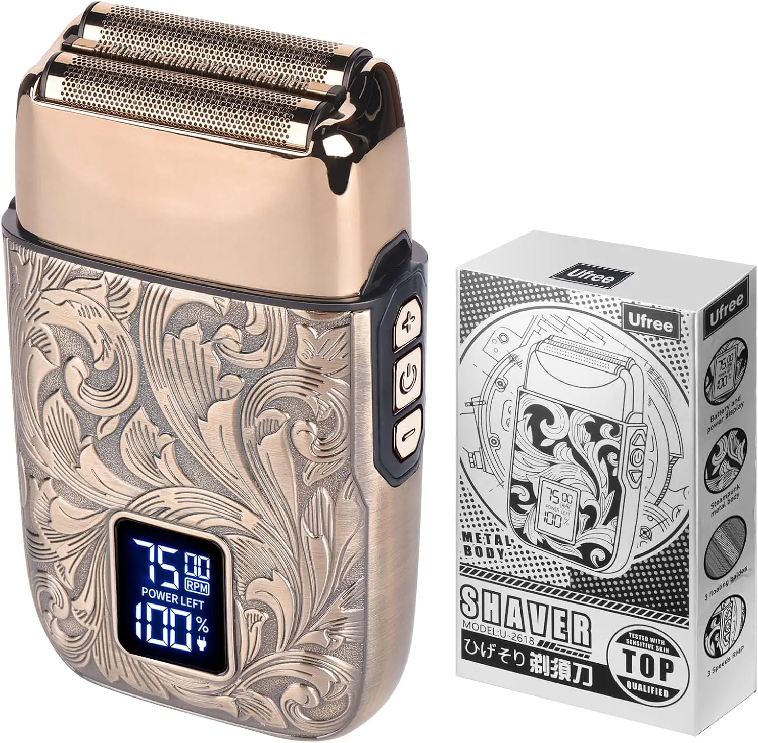 

Электробритва с 3 скоростями для мужчин, триммер для бритья головы с LCD-дисплеем, идеальный подарок