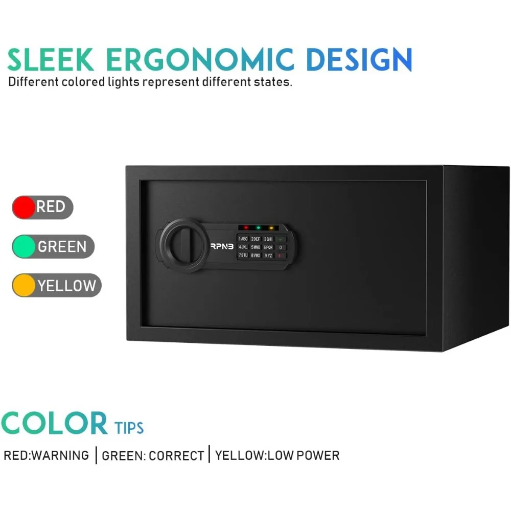 Deluxe ตู้เซฟและกล่องล็อค, ปุ่มกดดิจิตอลตู้เซฟ, เหมาะสําหรับ Home Office โรงแรมธุรกิจเครื่องประดับเงินสดใช้เก็บ, 1.0 ลูกบาศก์ฟุต