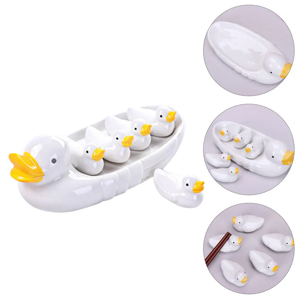 

1Set Ceramic Duck Chopstick Rest Set Elegant Tableware for Home Dining Wedding Party Decor Creative Funny Chopstick Holder Stand