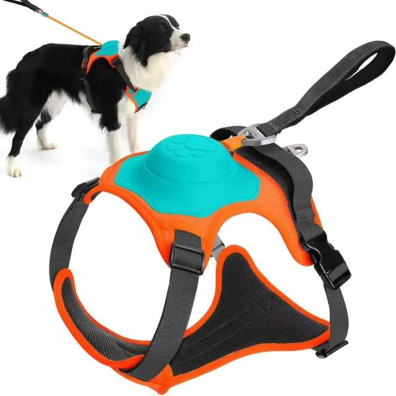 Integrated Dog Harness & Retractable Leash Set Anti-Burst Reflective Waterproof Chest Strap for All Breeds Outdoor Walking