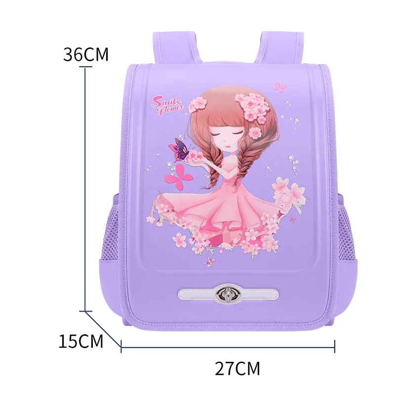 New Children Anime Backpacks Girl Princess Mermaid Boy Dinosaur Fashion Large Capacity School Bags Grade 1-6 Students Pen Bag