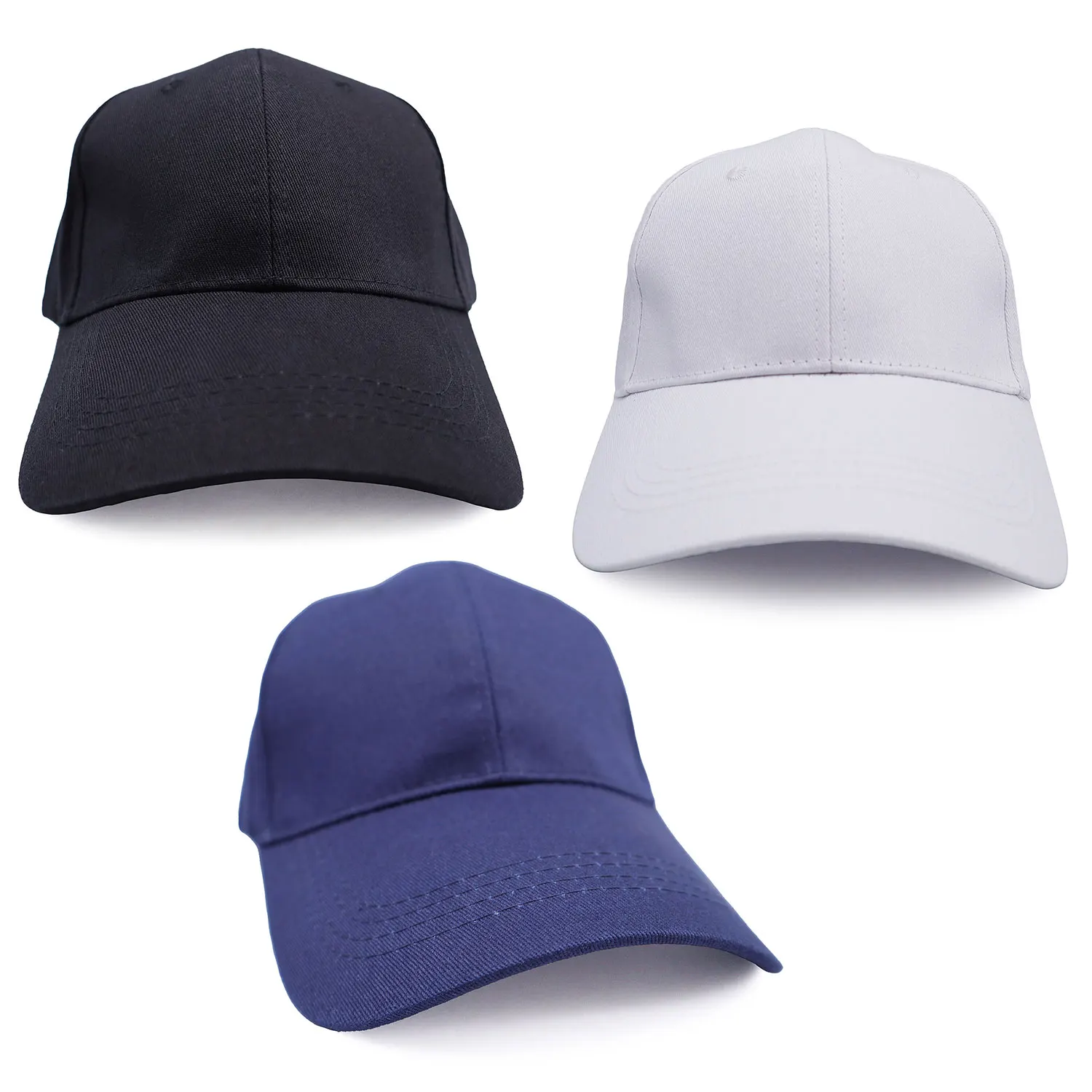 US/China Stock-CALCA 10pcs Cotton Baseball Cap for HTV, Printing, Embroidery Adjustable Hat Plain Blank