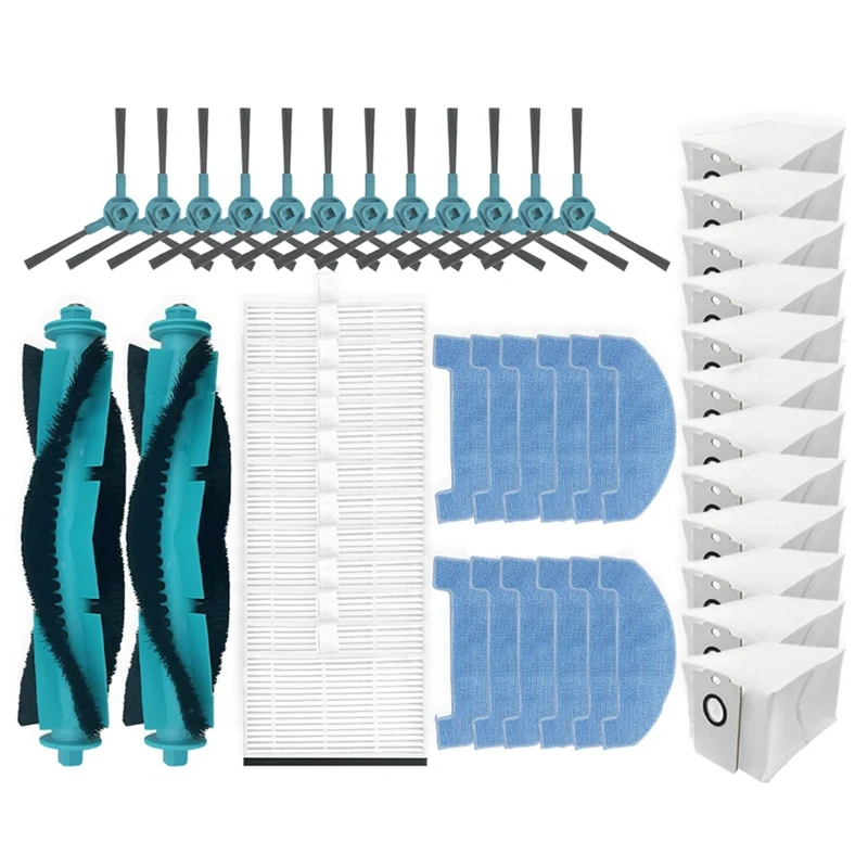 

B06B-For Conga 2499 Ultra Home Advanced / Titanium / X-Treme, Atvel R80 Base Main Side Brush Hepa Filter Mop Cloth Dust Bag