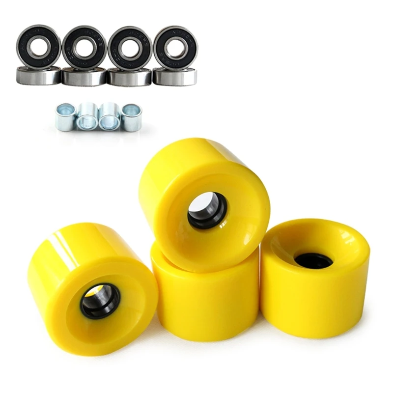 Y1UB 4Pcs Roller Skating Skateboards Wheel Soft with Bearings Longboards Skateboards 78A Skateboards Part