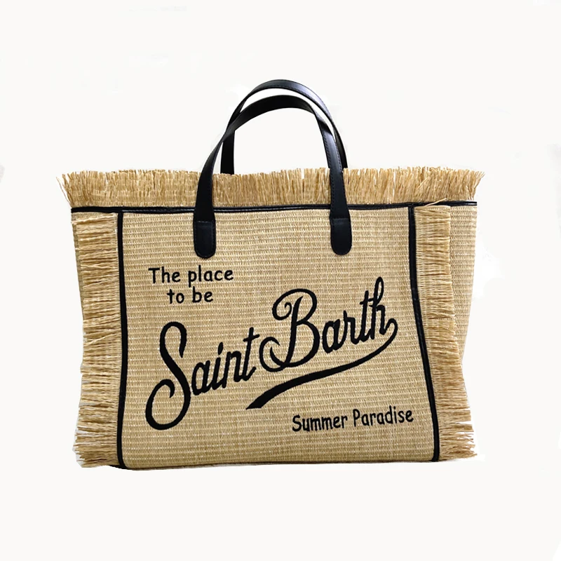 

Clutch Trendy Style Beach Large Capacity Canvas Bag Niche Design Tassel Fashion Shoulder Bag Letter Printing Simple Versatile