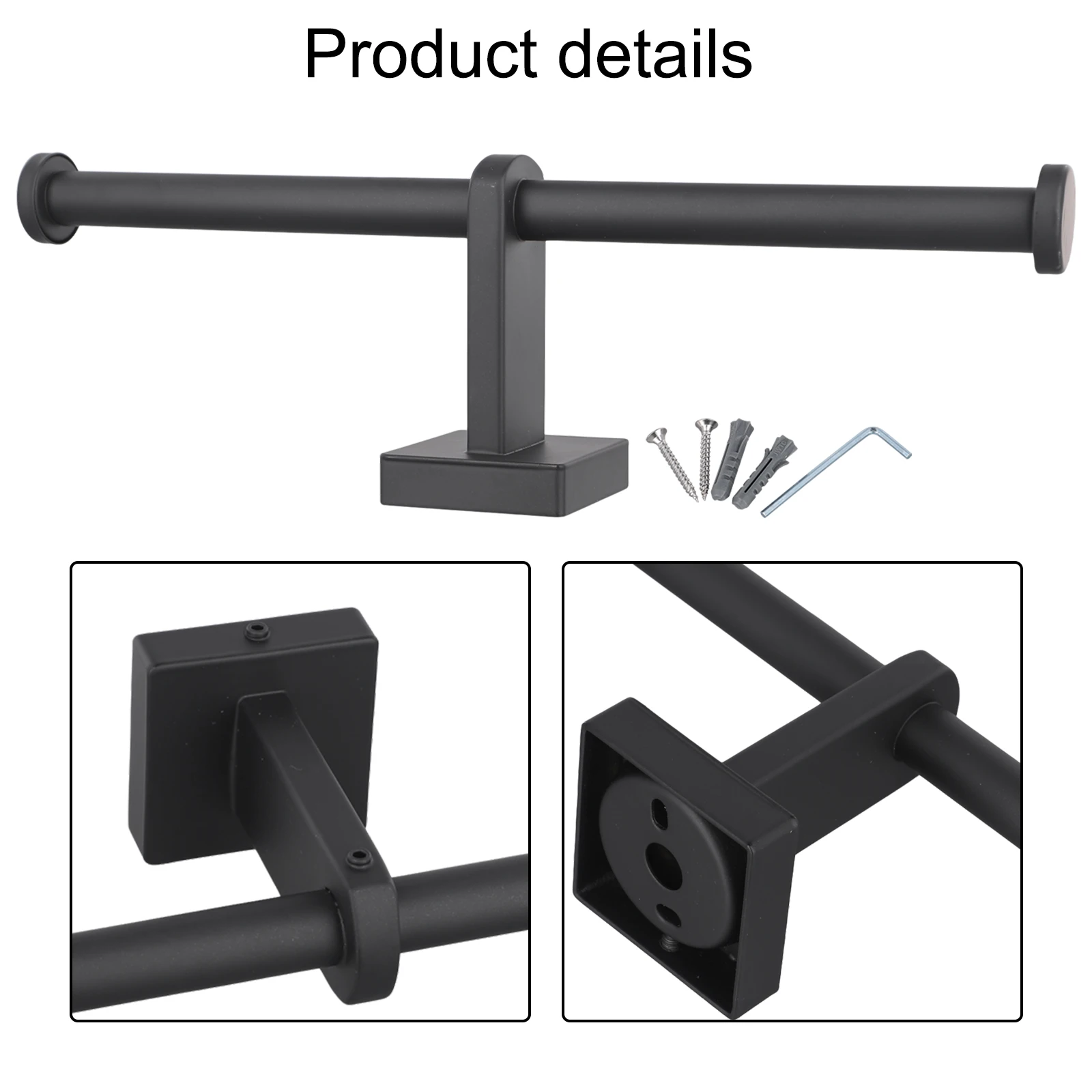 

Rust resistant and Easy to Clean Stainless Steel Double Ring Toilet Paper Holder Wall Mounted Bathroom Accessory