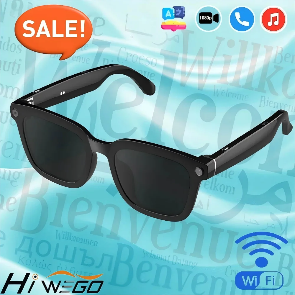 AI Smart Camera Glasses Polarized Sunglasses HD1080P Shooting Video Recorder WIFI Bluetooth Call Glasses for Man Women Goggles