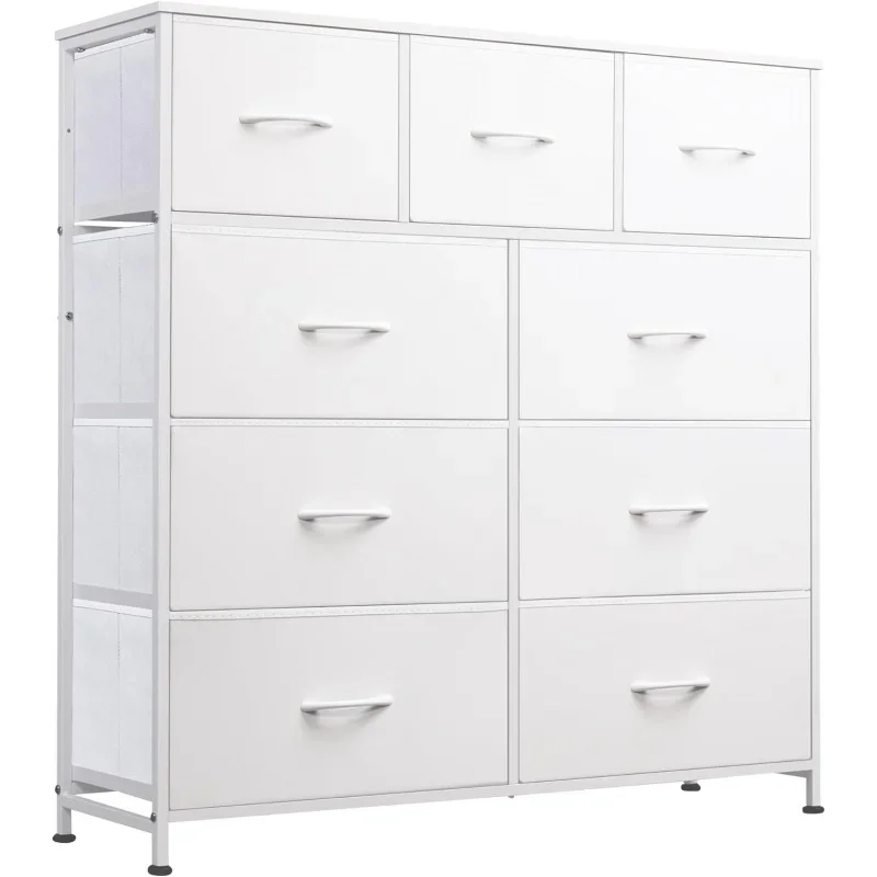 9-Drawer Dresser, Fabric Storage Tower for Bedroom, Hallway, Closet, Tall Chest Organizer Unit for Bedroom with Fabric Bins