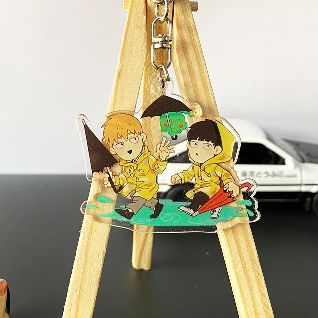 Anime Mobu Saiko Hyaku Kageyama Shigeo Dimple Acrylic Cute Double-faced Keychain Fine Backpack Keyring Widget Bauble Xmas Gifts