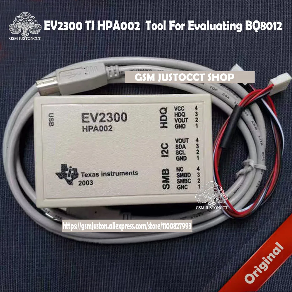 Najnowsze narzędzia do rozwoju interfejsu EV2300 TI HPA002, oparte na USB, do komputerów PC, do ewaluacji układu BQ8012.