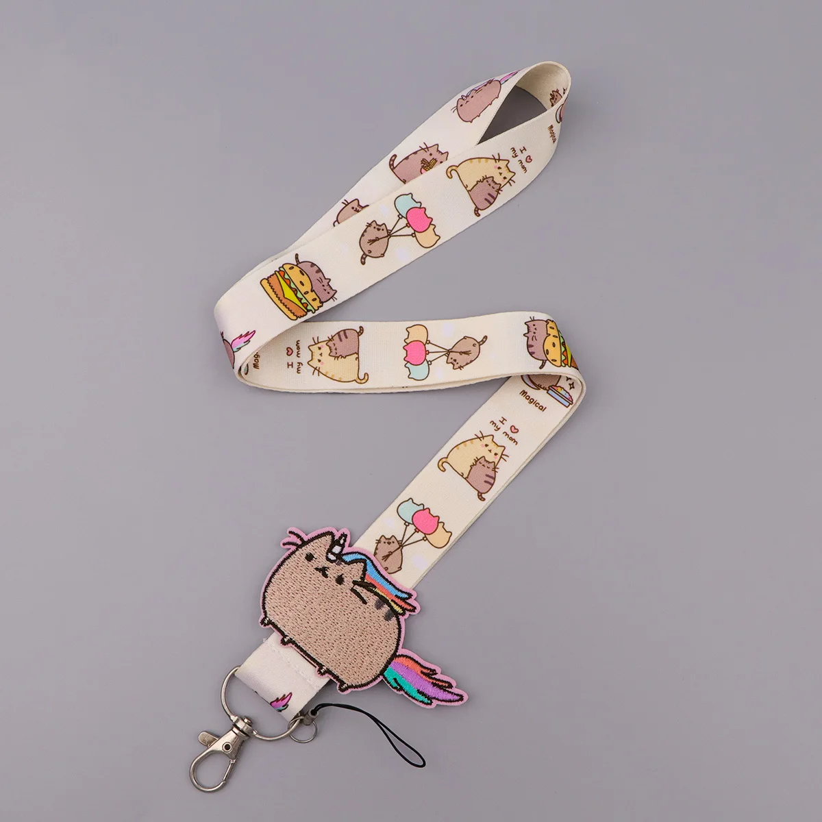 Cute Cat Lanyard with Patch Cartoon Animal Neck Strap For Card Badge Anti-Lost Phone Straps DIY Hang Rope