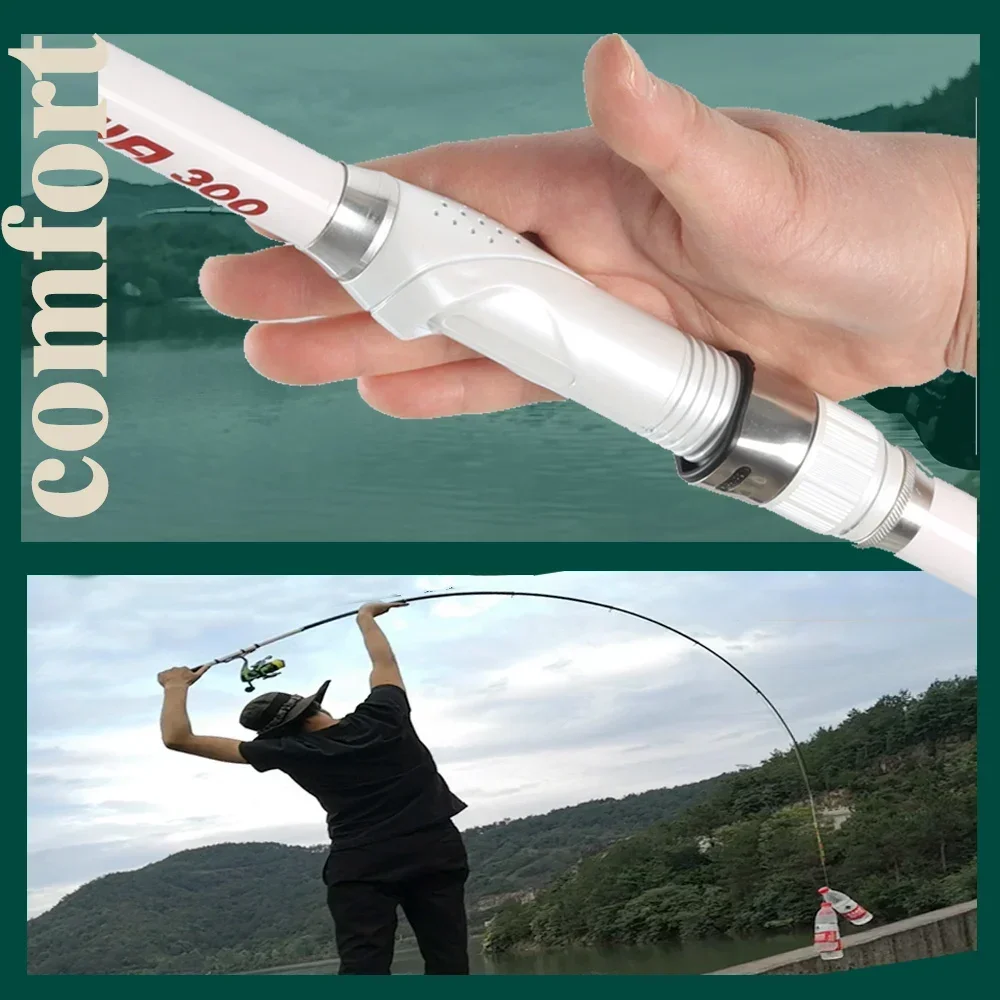 BAKAWA 1,5M 1,8M 2,1M 2,4M 3,0M Spinnrute aus Kohlefaser, Teleskop-Feeder-Rute, Pesca Reisezubehör Feeder – Detail 11