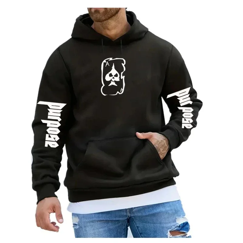 Men's Pullover Hoodie Jogger Gym Sports Fitness Coat Fashion Men's Training Clothing Letter Printed Sweatshirt Unisex Clothes