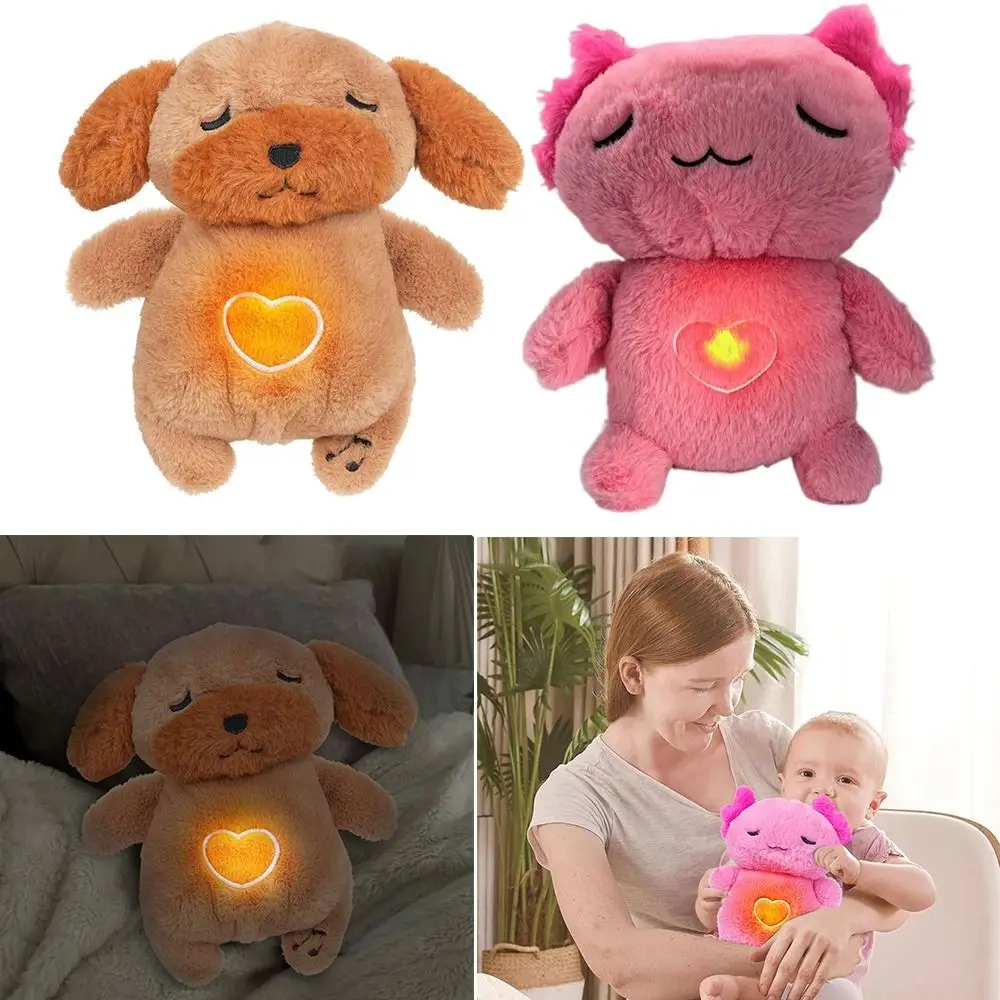 

Успокаивающая игрушка для сна с дыханием, детская погремушка и игрушка для прорезывания зубов с музыкой, музыкальная мягкая детская игрушка-кукла