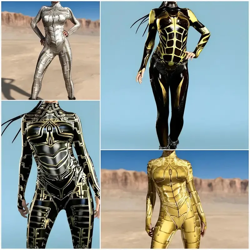 

New Halloween Tight Body Suit Adult Cosplay Onesie 3D Armor Digital Print Slim High Elastic Breathable Comfortable CJKYRDS2025