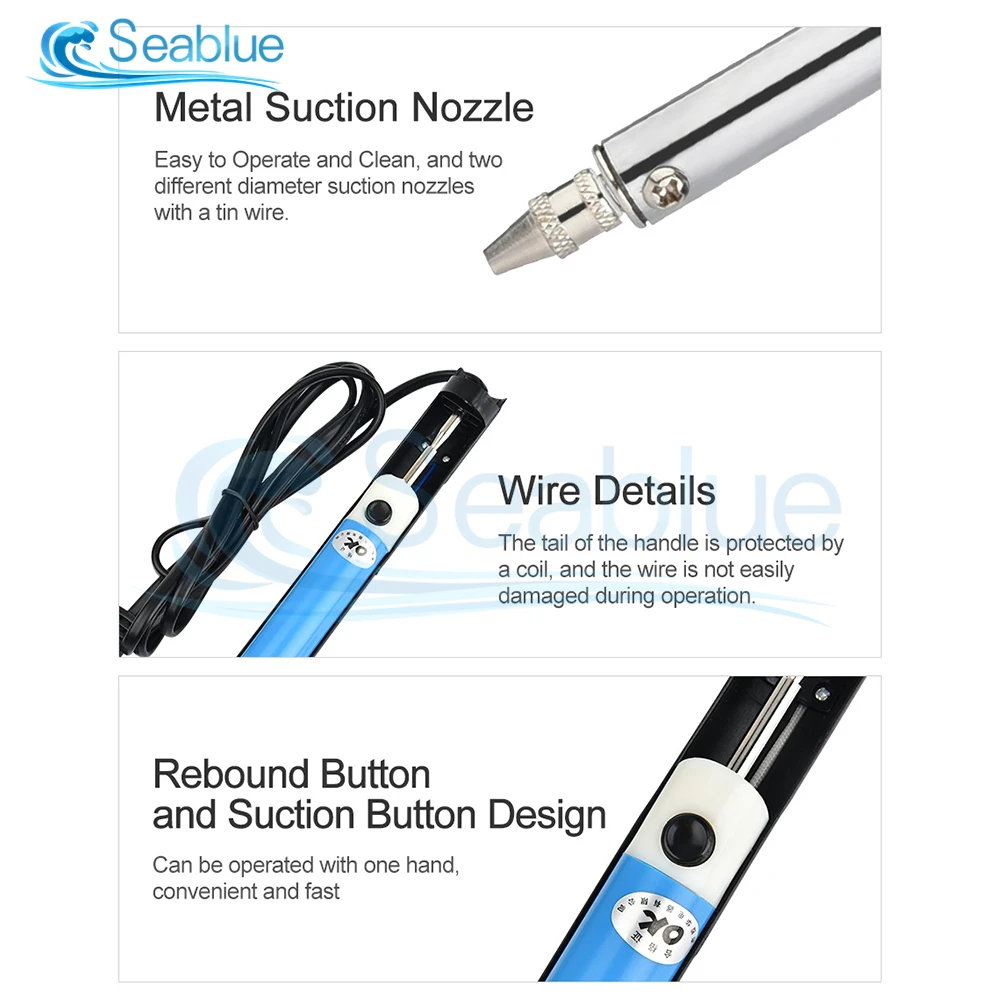 2 in 1 30W 110V 220V Soldering Iron PCB Solder Sucker Desoldering Vacuum Pump Welding Tool Handheld Electric Tin Suction