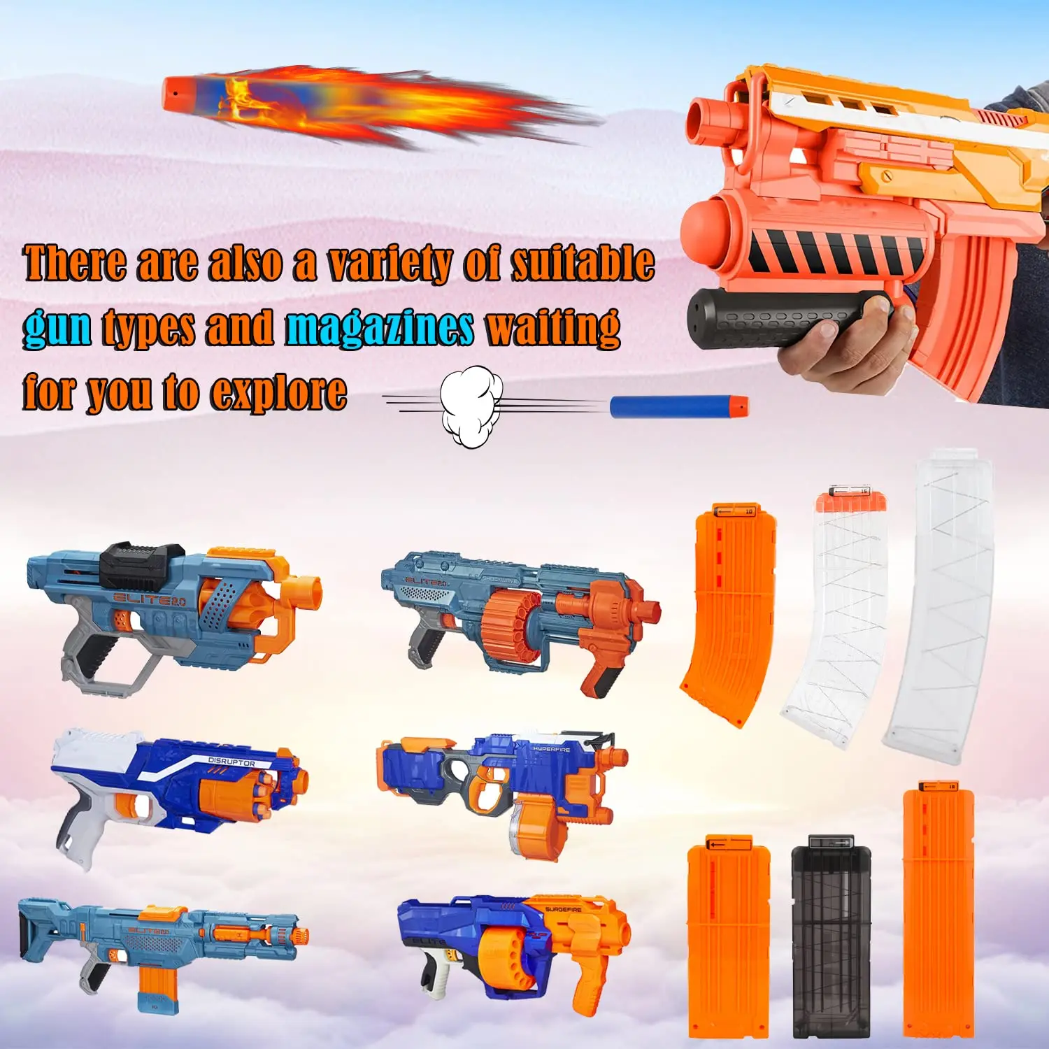 ZHUIYUE-Paquete de repuesto de dardos de 200 piezas, Compatible con Nerf n-strike Elite Series (azul), juguetes de munición EVA, accesorios para pistola