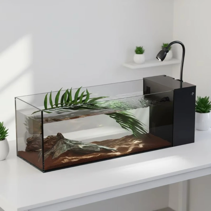 

Ultra White Transparent Glass Rectangular Desktop Aquarium Fish Tank Eco-Friendly Side Filter