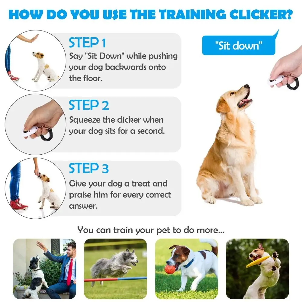 Durable Dog Clicker for Training Lightweight Easy to Use Dog Training Clickers User-Friendly Wrist Strap