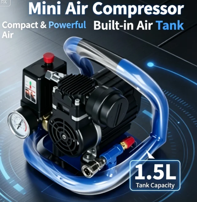 Portable Lithium Battery Air Compressor Mini Low Noise Inflator Pump for Multifunctional Inflation Work