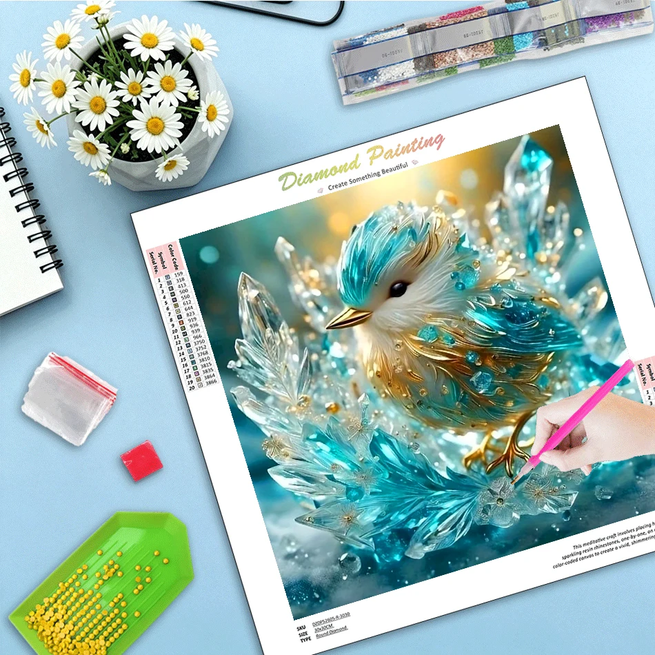 GATYZTORY Parrot Diamond Embroidery Bird Animal Pattern For Adults Beginners Mosaic DIY Diamond Painting Flower Home Decoration