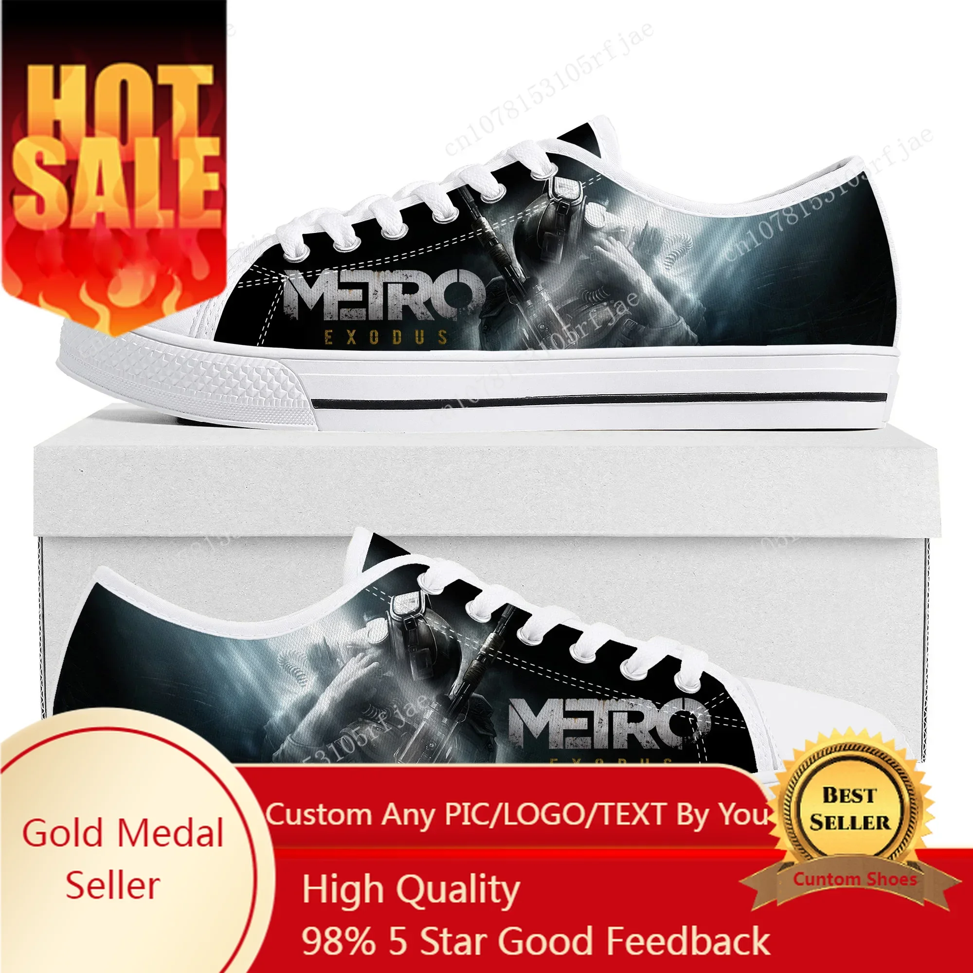 

Metro Exodus Low Top Sneakers Cartoon Game Womens Mens Teenager Fashion Canvas Sneaker Couple Custom Built Shoes