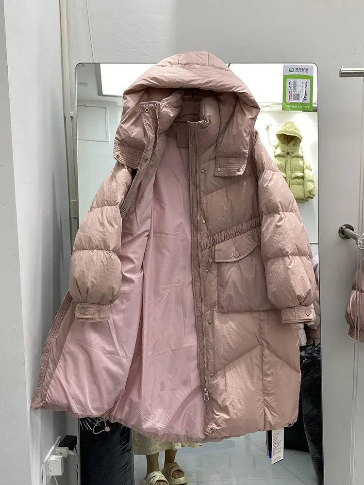 Down Jacket Medium-Length Women's Winter Thickened Fashionable Puffer Coat Loose-Fit Slimming New Style
